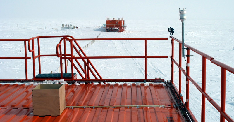 Shelter roof and weather station